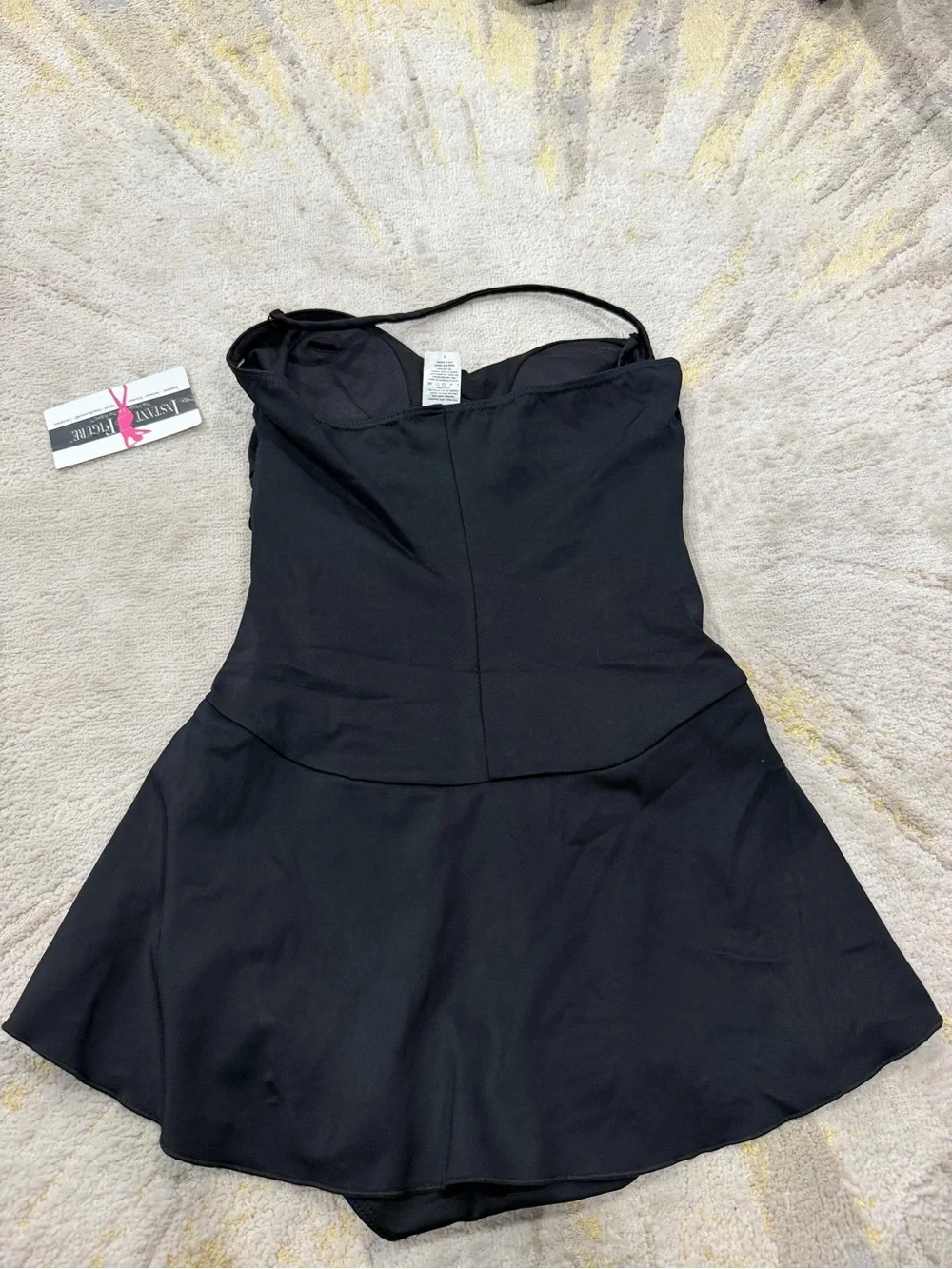 InstantFigure Black Skirted One Piece Swimsuit Size 6 NWT Tummy Control